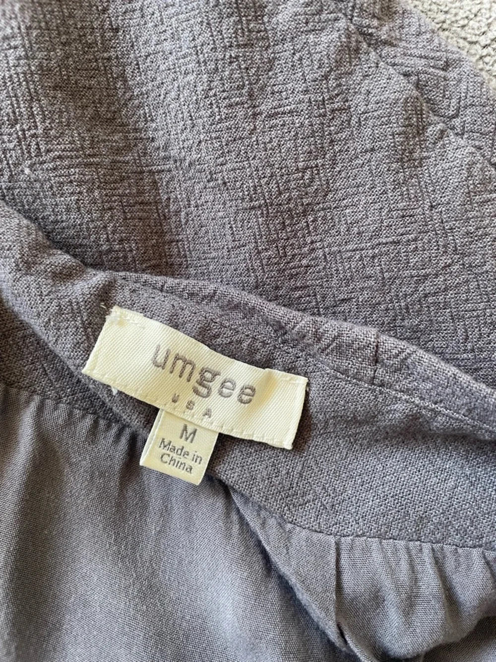 Umgee USA Boho Embroidered Mini Skirt Floral Gray Cotton Linen Medium